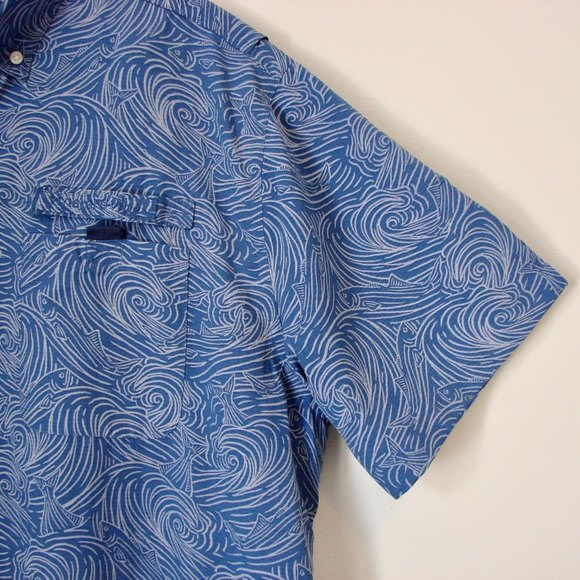 Vineyard Vines Harbor Shirt Surf No Turf Short Sleeve Fish Print Button Down XL - Picture 12 of 16